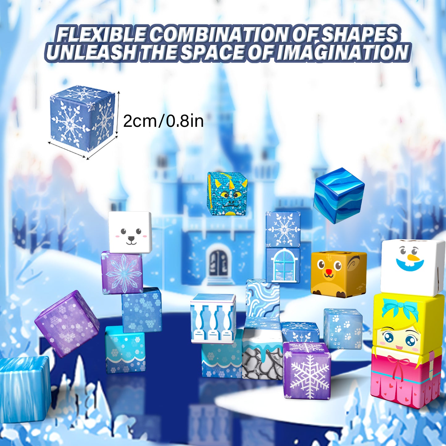 Magnetic Building Blocks Set - Arctic & Snowy World Adventure Toy