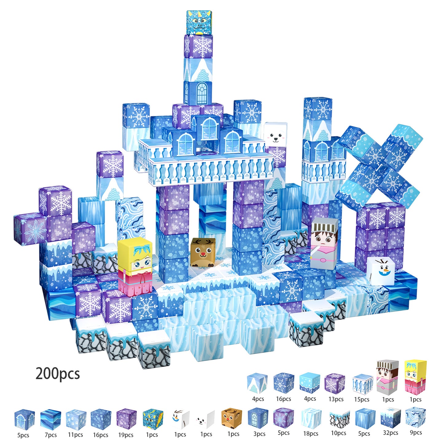 Magnetic Building Blocks Set - Arctic & Snowy World Adventure Toy