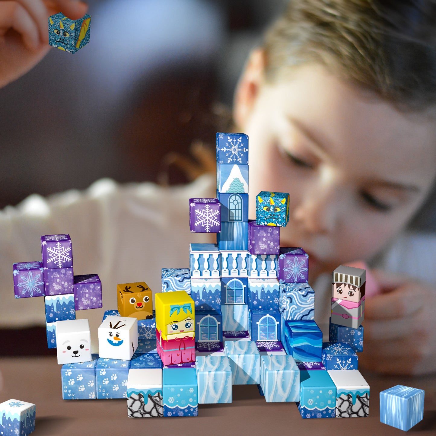 Magnetic Building Blocks Set - Arctic & Snowy World Adventure Toy