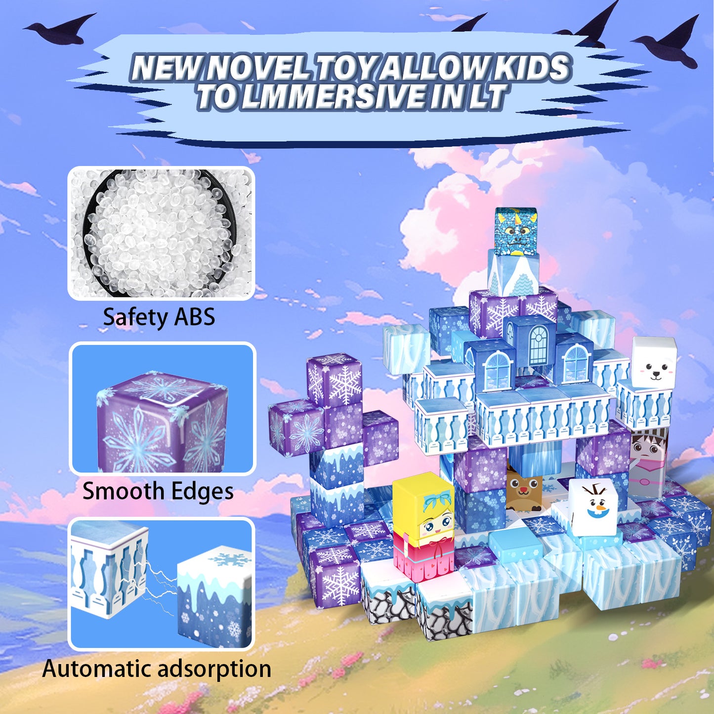 Magnetic Building Blocks Set - Arctic & Snowy World Adventure Toy