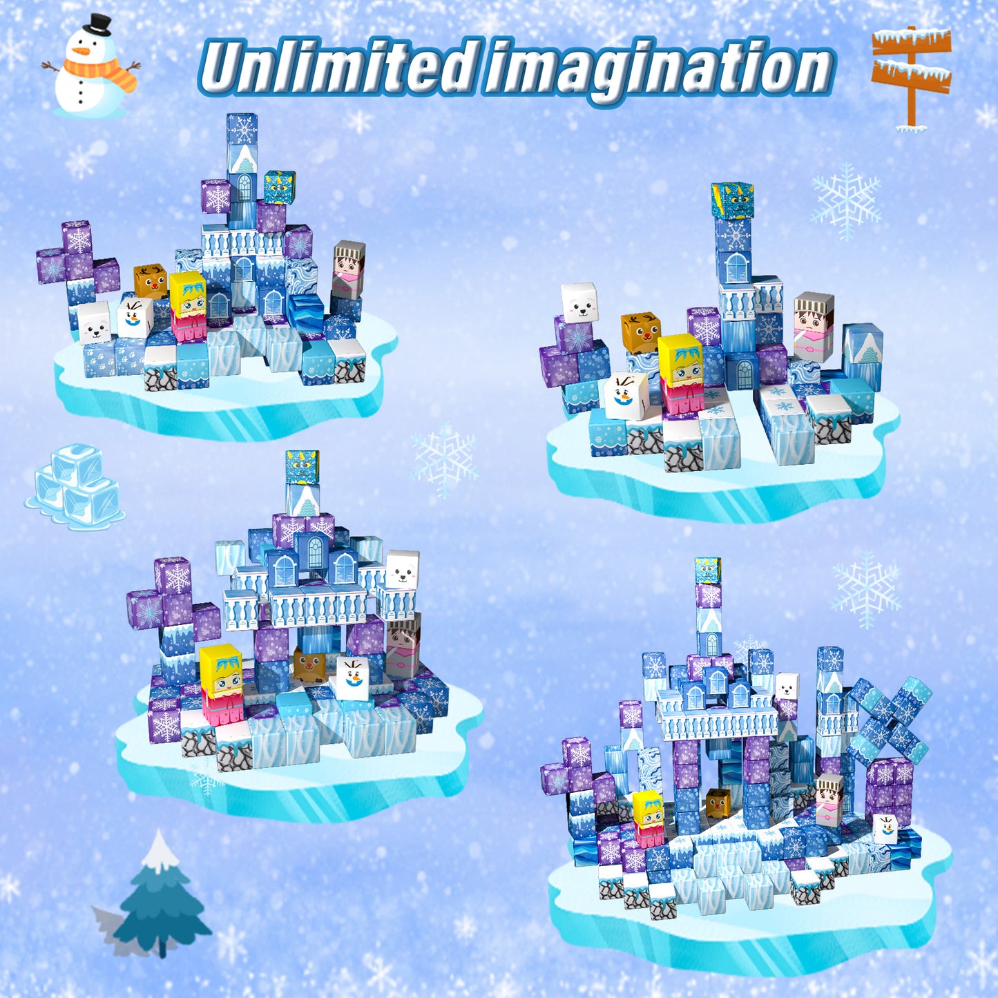 Magnetic Building Blocks Set - Arctic & Snowy World Adventure Toy