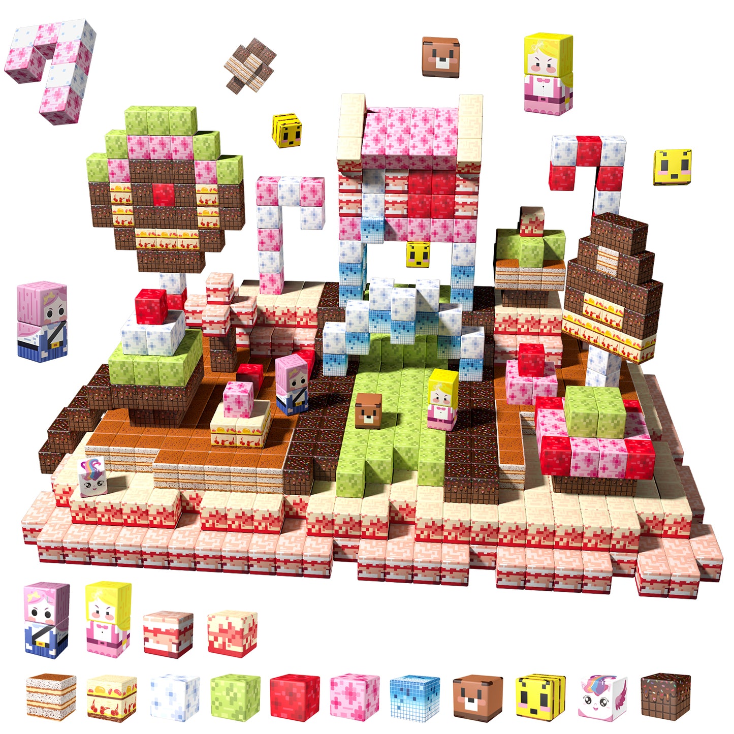 Magnetic Building Blocks Set - Chocolate Bricks Theme, Educational STEM Toys for Kids