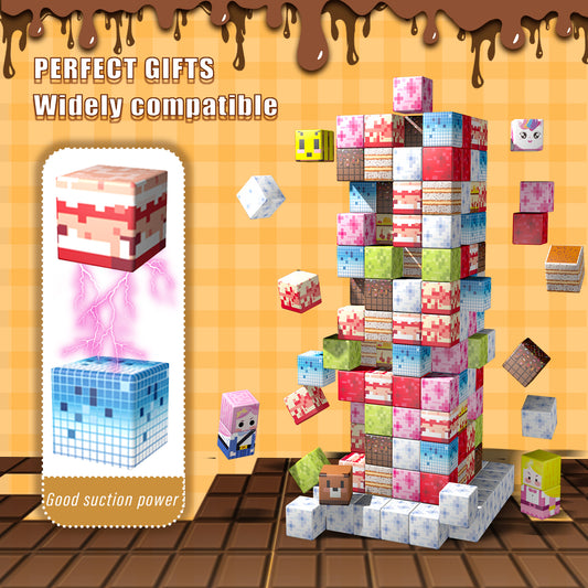 Magnetic Building Blocks Set - Chocolate Bricks Theme, Educational STEM Toys for Kids