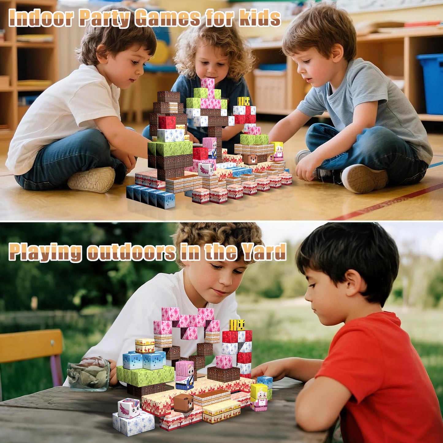 Magnetic Building Blocks Set - Chocolate Bricks Theme, Educational STEM Toys for Kids