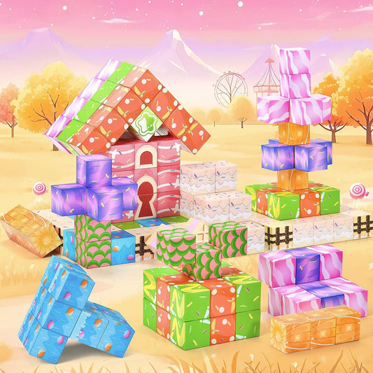 Magnetic Building Blocks Set- Colorful Candy Magnetic Blocks