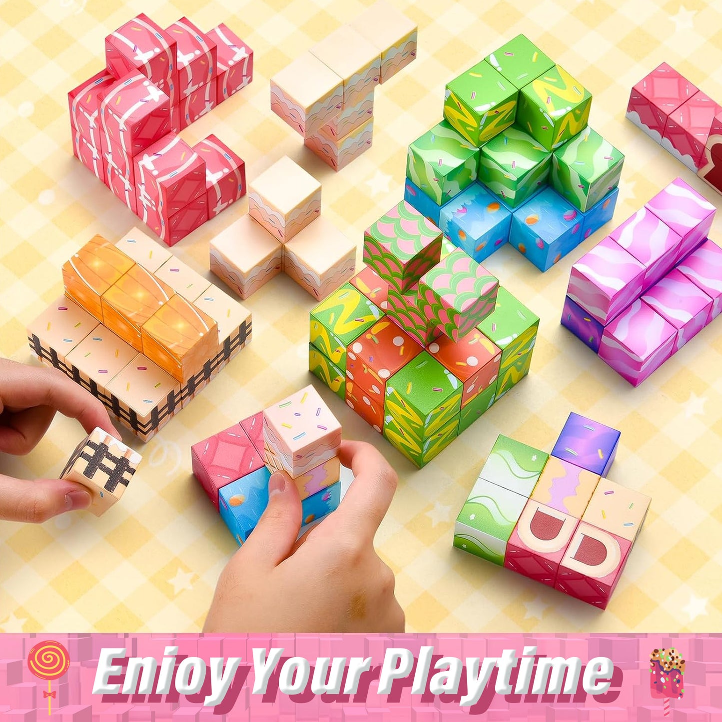 Magnetic Building Blocks Set- Colorful Candy Magnetic Blocks