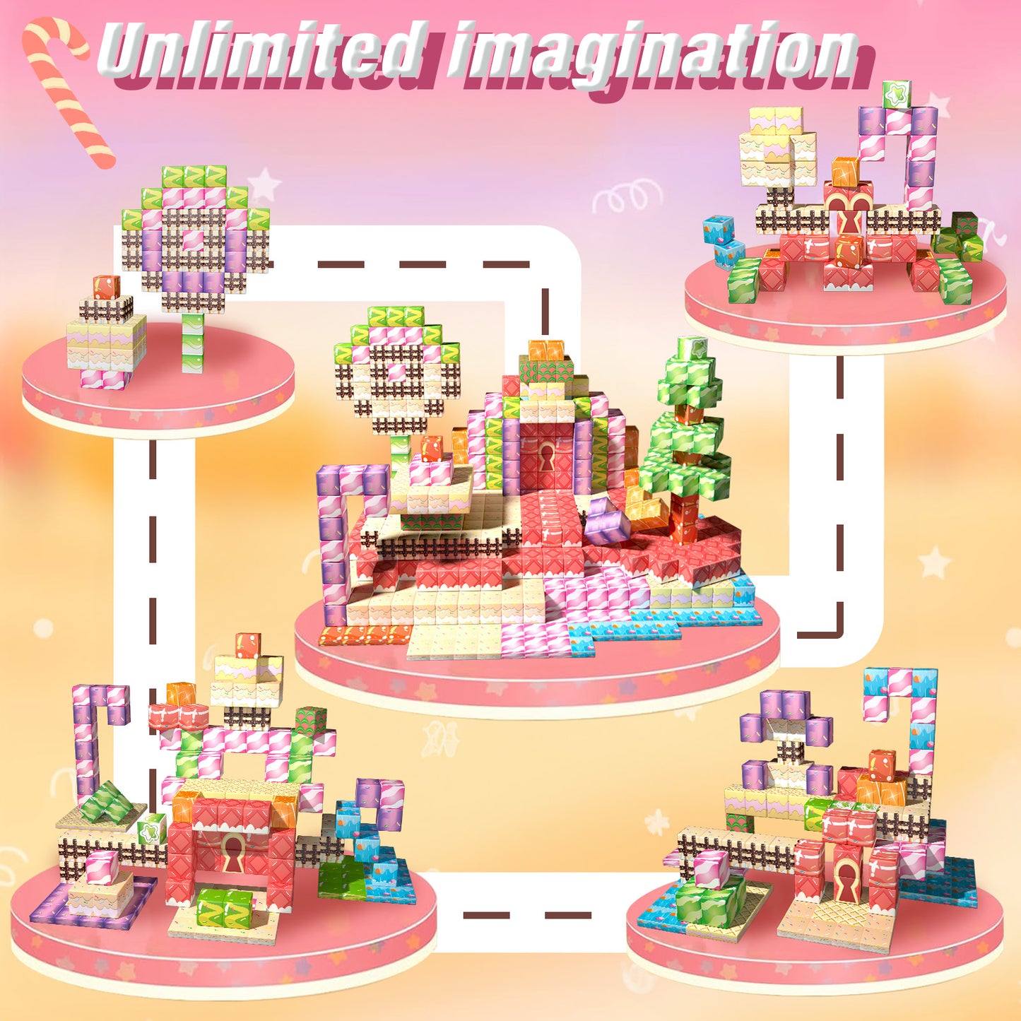 Magnetic Building Blocks Set- Colorful Candy Magnetic Blocks