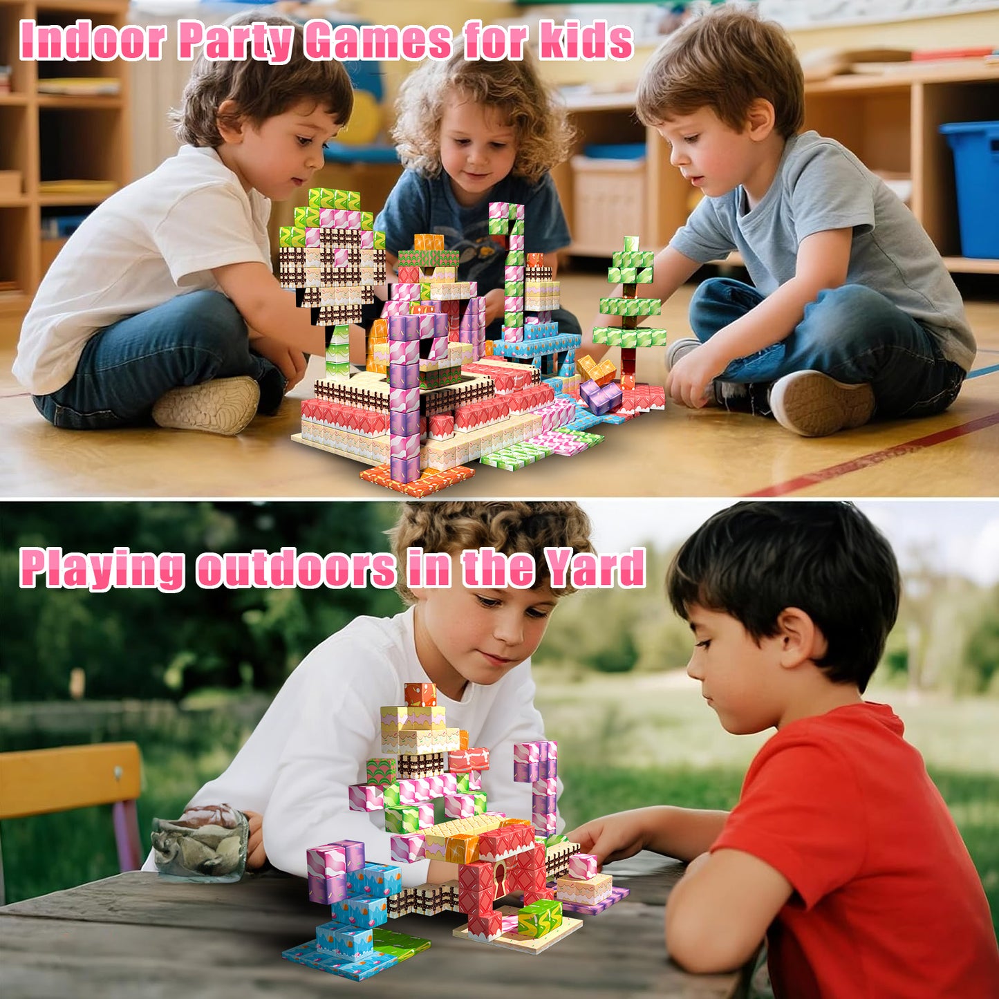 Magnetic Building Blocks Set- Colorful Candy Magnetic Blocks