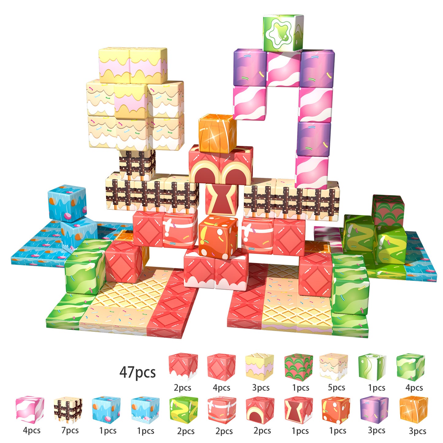 Magnetic Building Blocks Set- Colorful Candy Magnetic Blocks