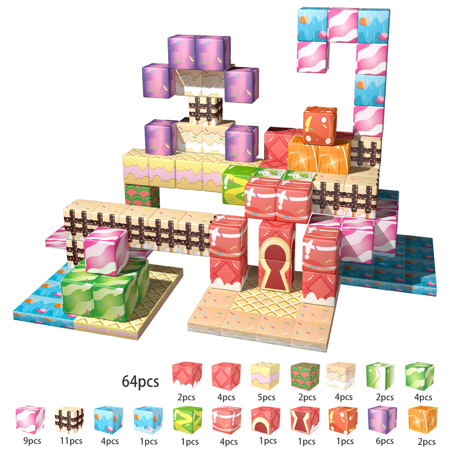 Magnetic Building Blocks Set- Colorful Candy Magnetic Blocks