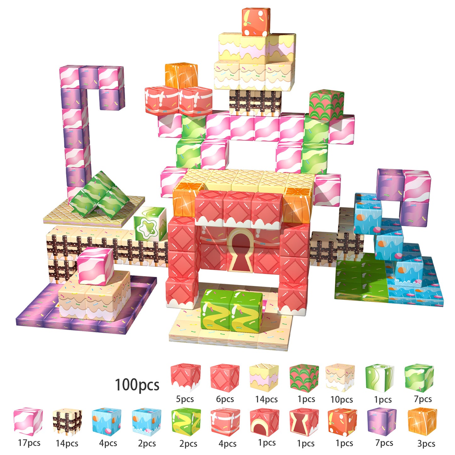 Magnetic Building Blocks Set- Colorful Candy Magnetic Blocks