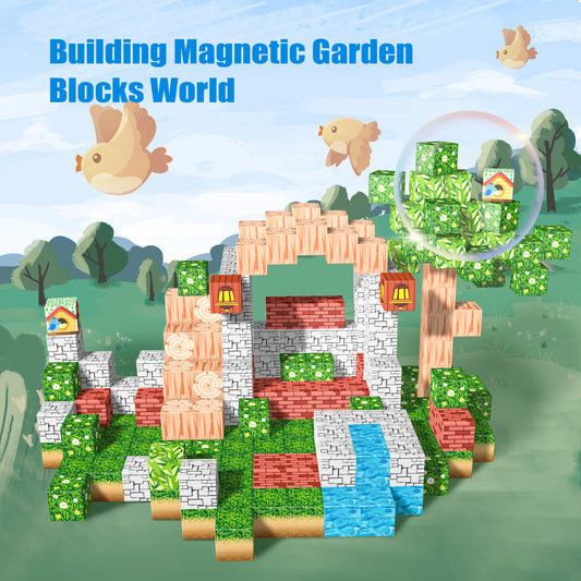 Magnetic Building Blocks Set - Forest Birdhouse Theme, Educational STEM Toys for Kids