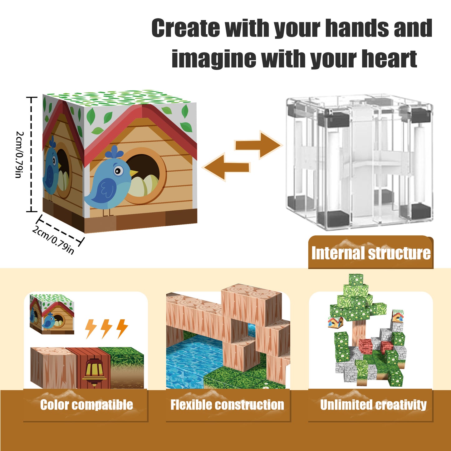 Magnetic Building Blocks Set - Forest Birdhouse Theme, Educational STEM Toys for Kids