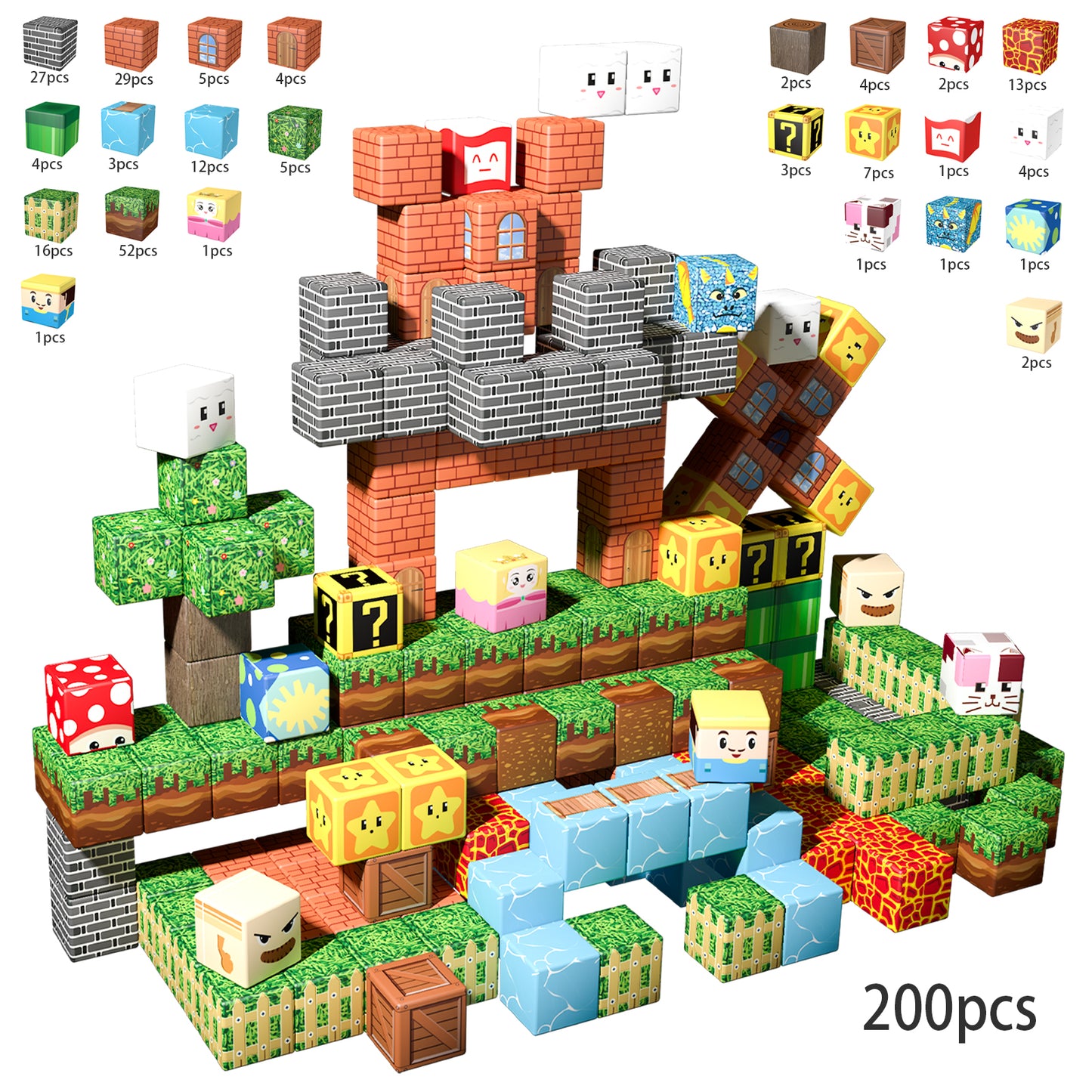 Magnetic Building Blocks Set - Magical Elf Fairy Adventure Theme, Educational STEM Toys for Kids