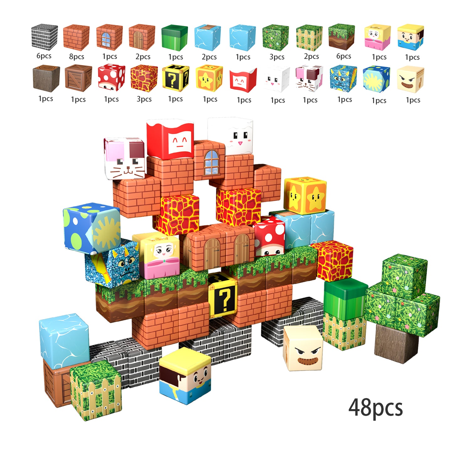 Magnetic Building Blocks Set - Magical Elf Fairy Adventure Theme, Educational STEM Toys for Kids