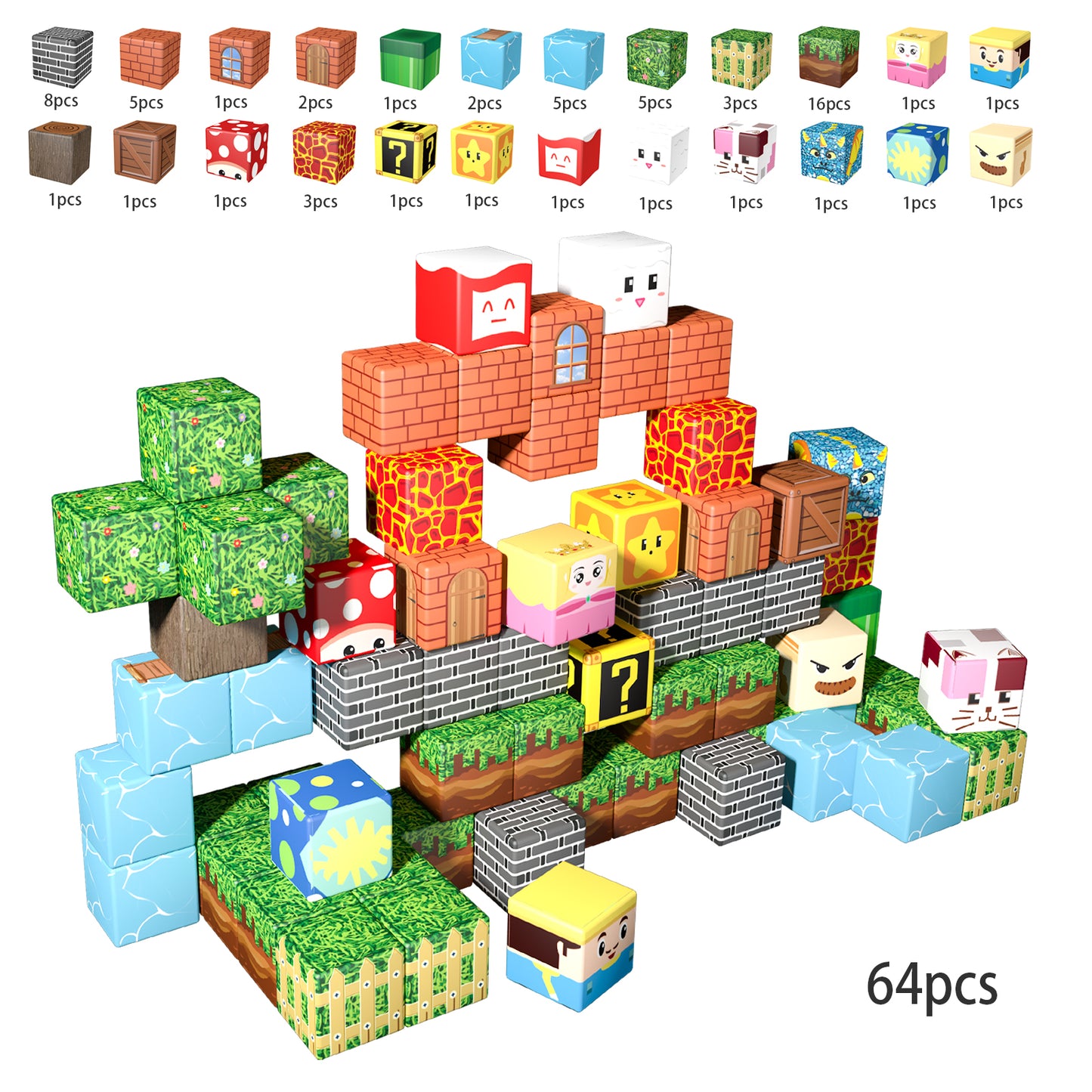 Magnetic Building Blocks Set - Magical Elf Fairy Adventure Theme, Educational STEM Toys for Kids