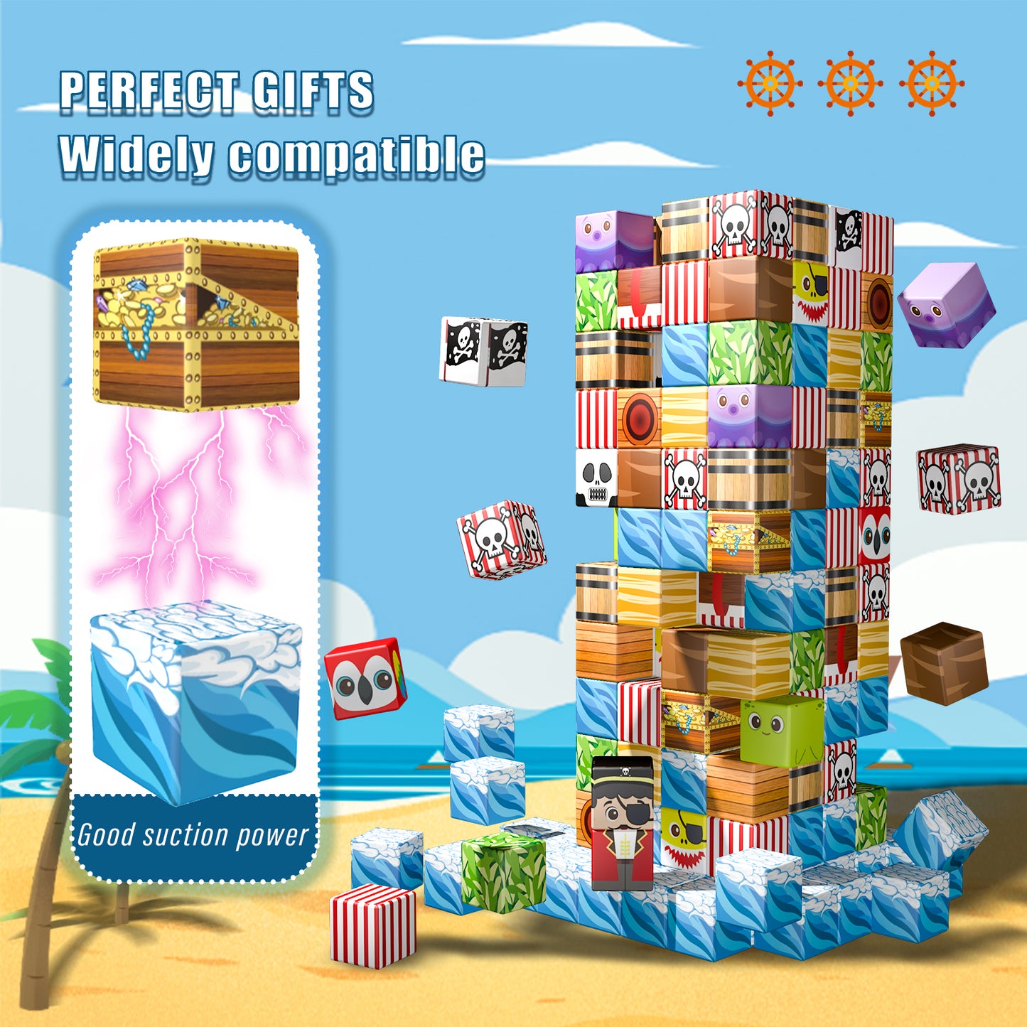 Magnetic Building Blocks Set- Pirate Adventure Theme Building Blocks
