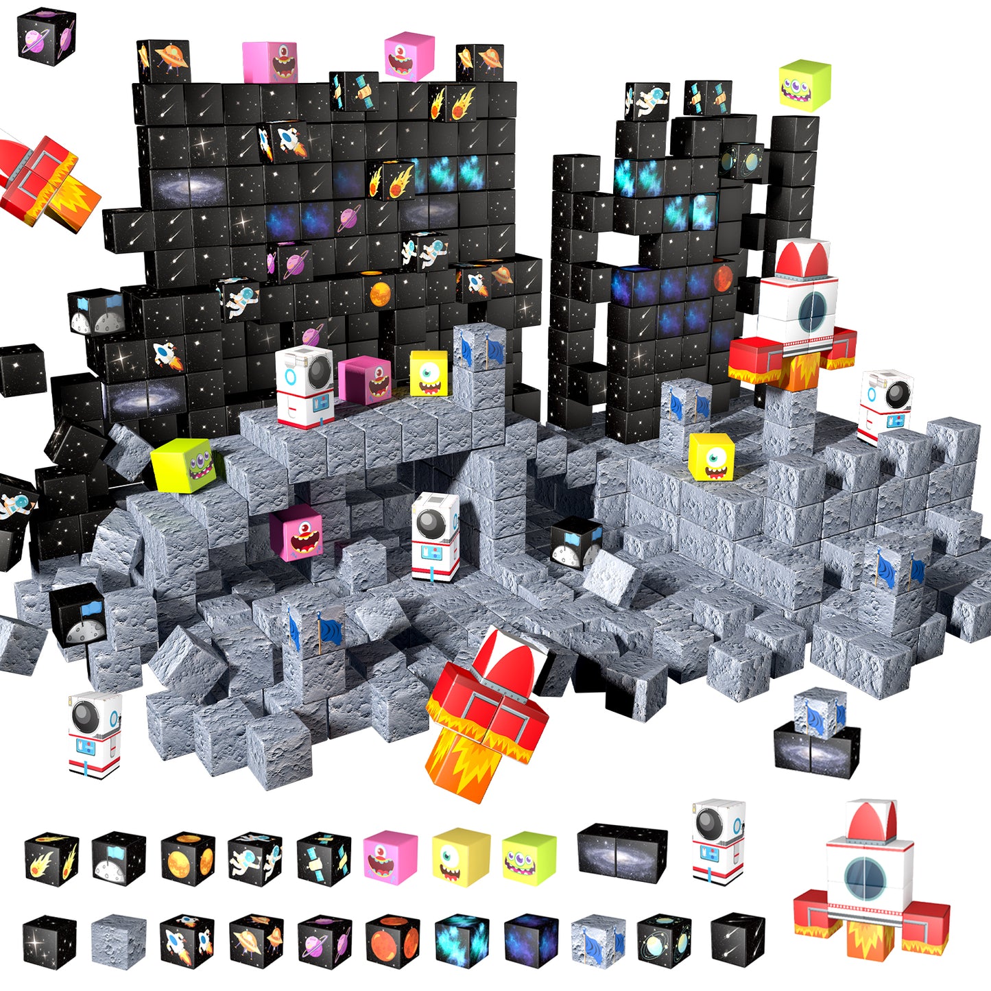 Magnetic Building Blocks Set- Solar System & Space Adventure