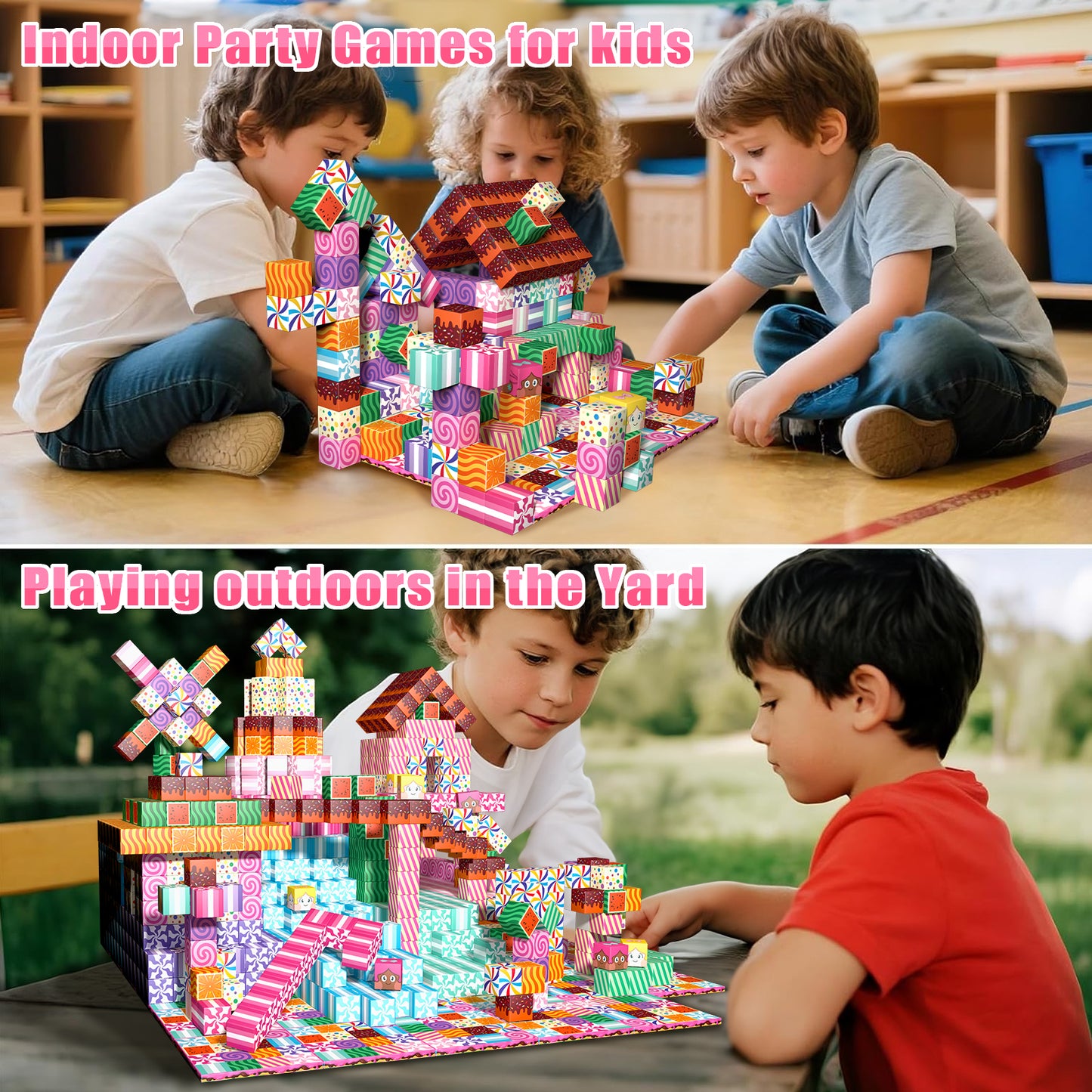 Magnetic Building Blocks Set - Sweet Watermelon Candy Theme, Educational STEM Toys for Kids