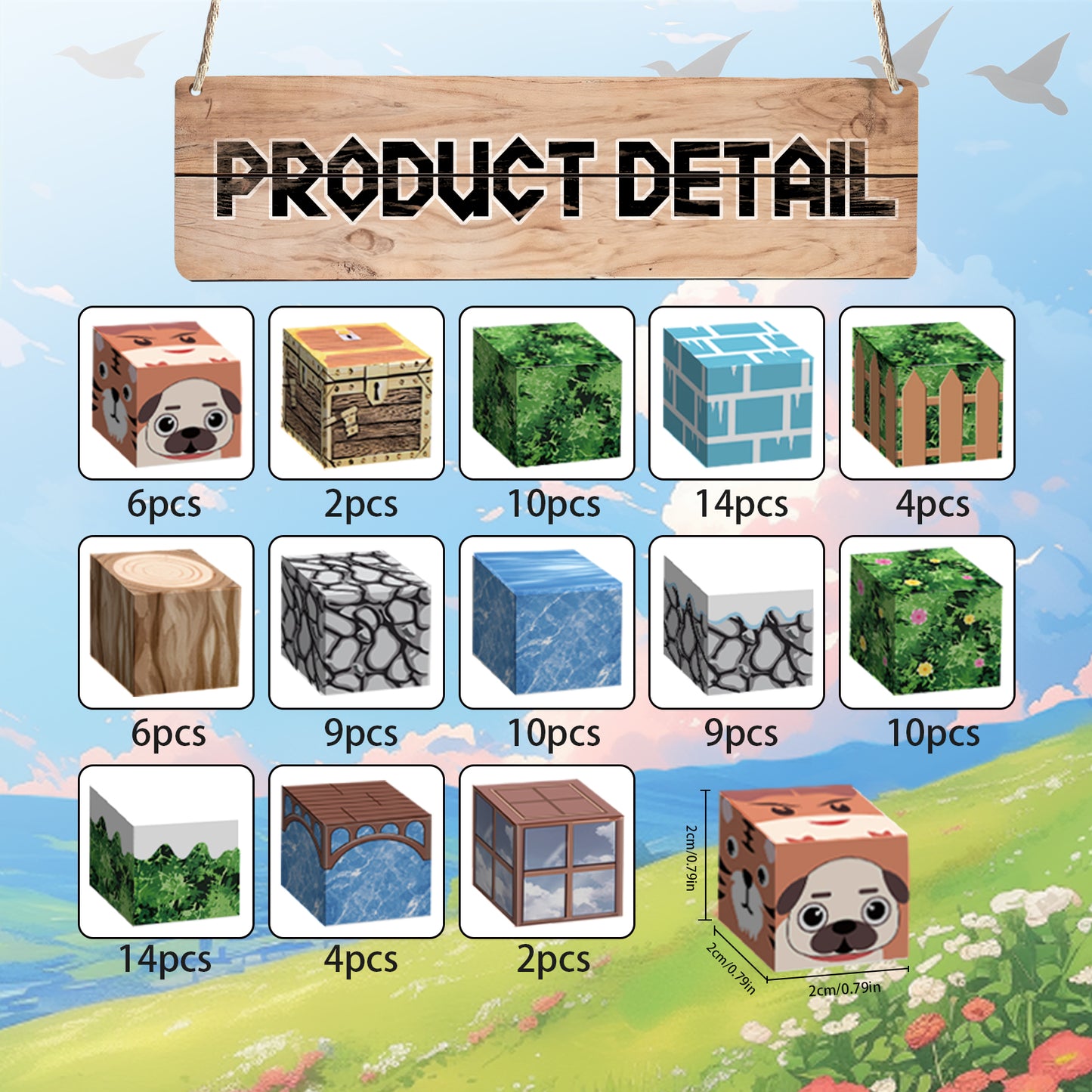 Magnetic Building Blocks Set - Tiger in The Jungle Theme, Educational STEM Toys for Kids