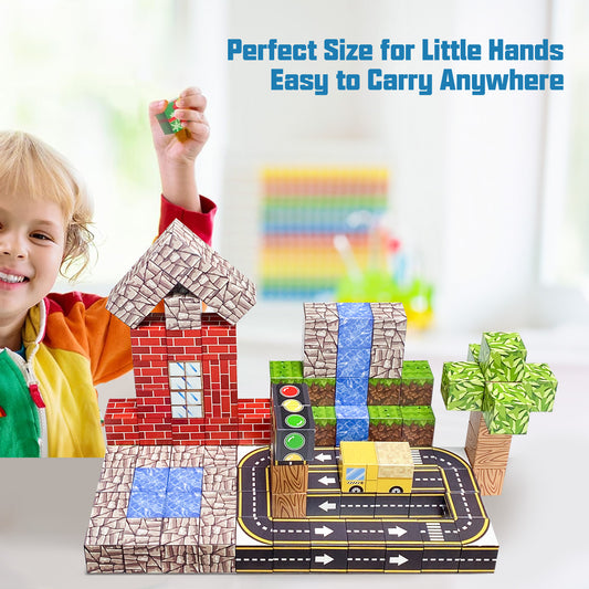 Magnetic Building Blocks Set - Traffic Light & Roadway Building Blocks