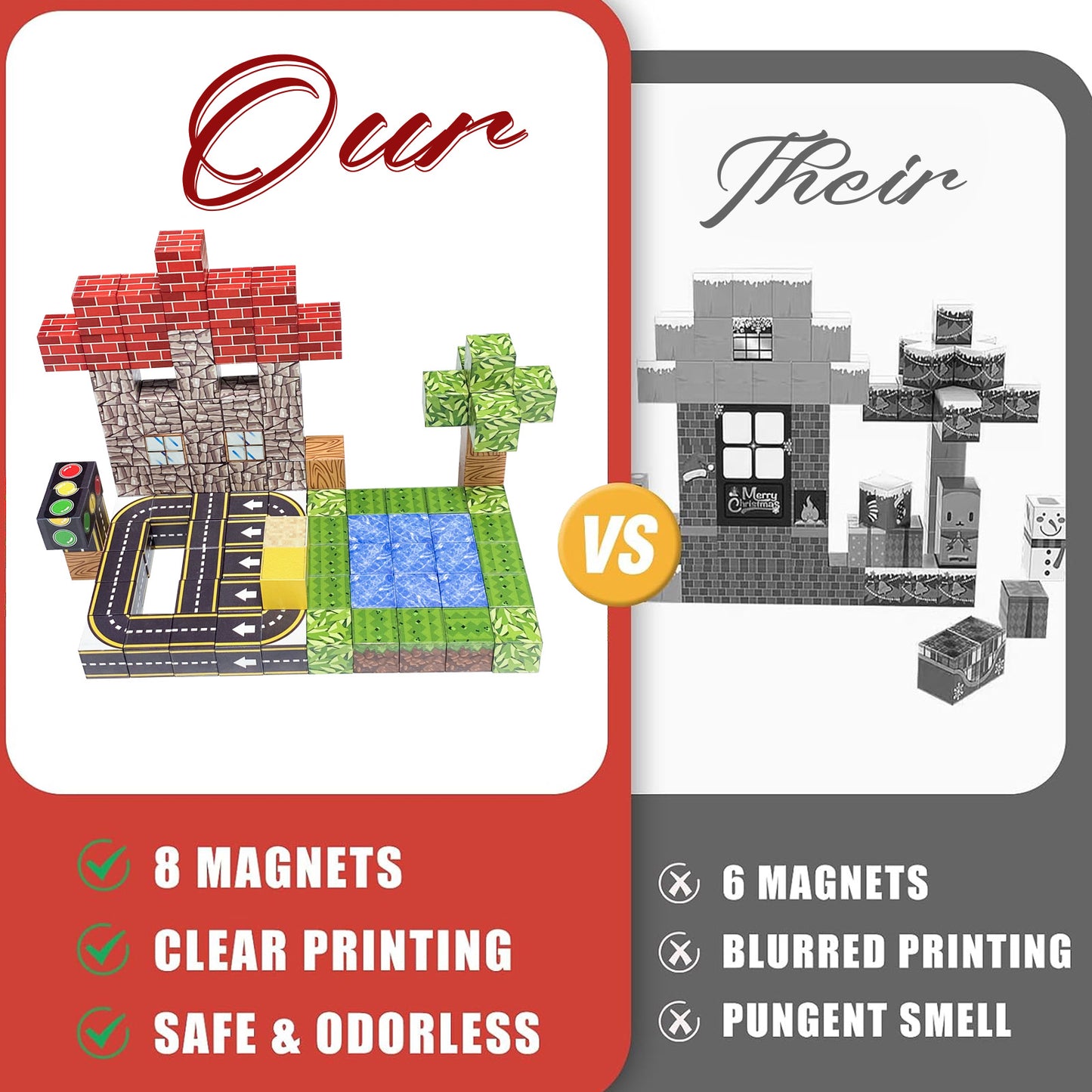 Magnetic Building Blocks Set - Traffic Light & Roadway Building Blocks