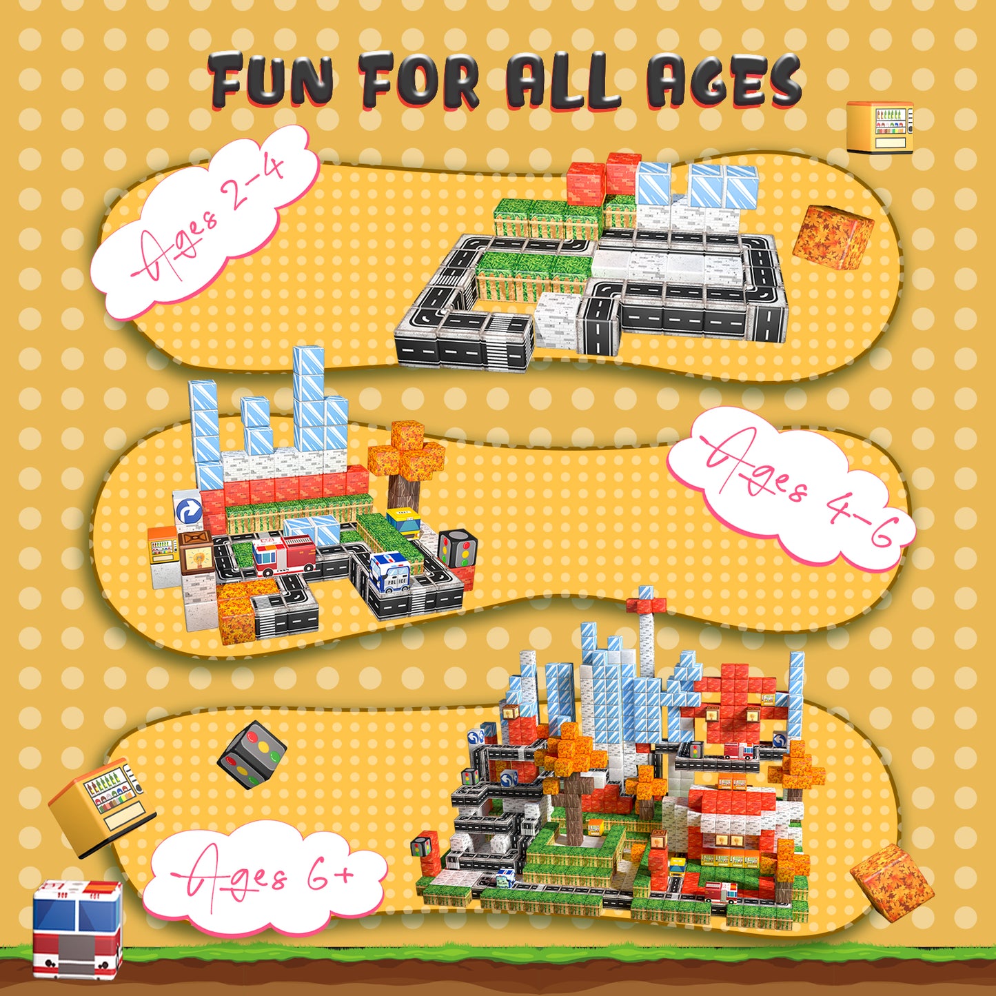 Magnetic Building Blocks Set - Urban Transportation Adventure