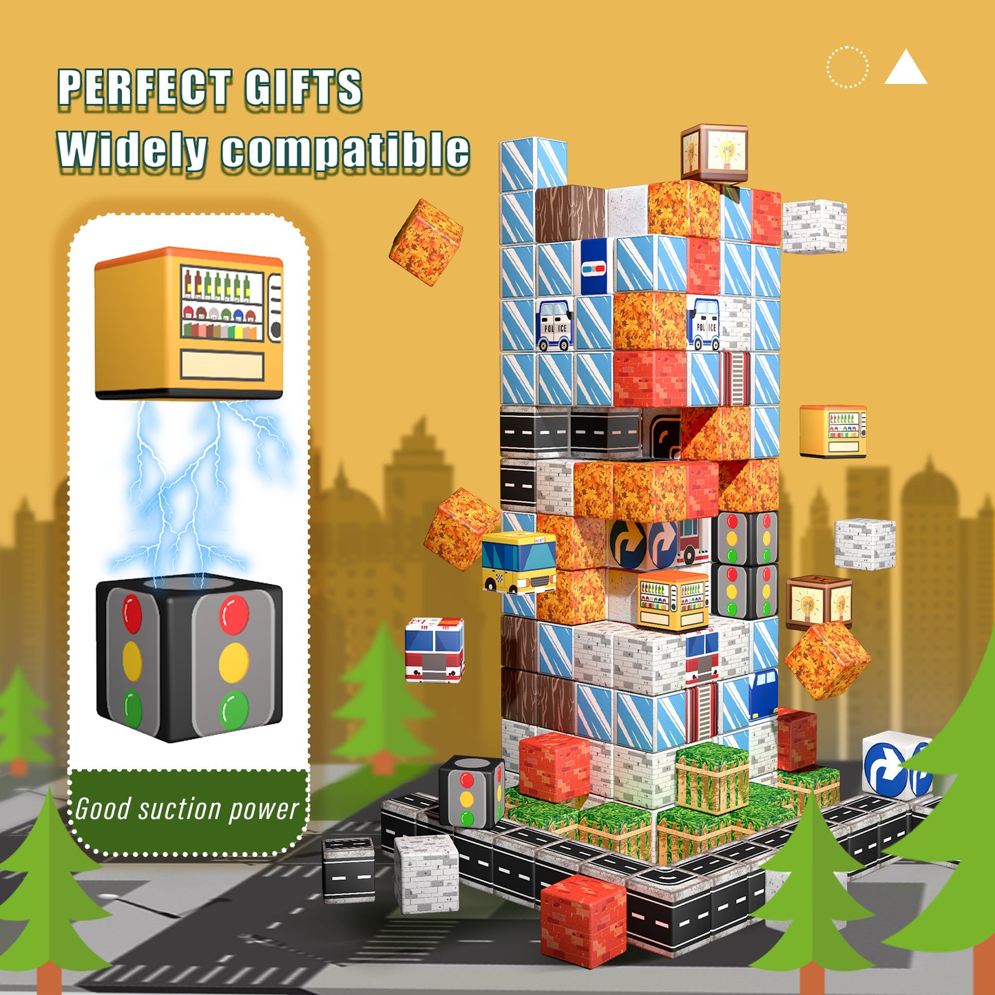 Magnetic Building Blocks Set - Urban Transportation Adventure