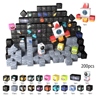 Magnetic Building Blocks Set- Solar System & Space Adventure