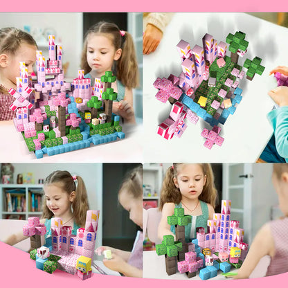 Magnetic Building Blocks Set - Cherry Blossom Castle Theme, Educational STEM Toys for Kids