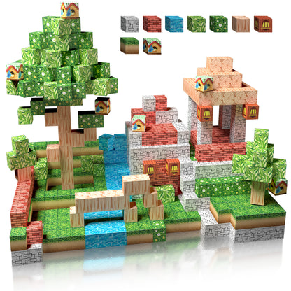 Magnetic Building Blocks Set - Forest Birdhouse Theme, Educational STEM Toys for Kids