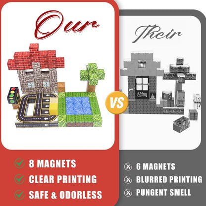 Magnetic Building Blocks Set - Traffic Light & Roadway Building Blocks