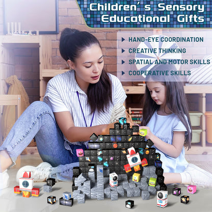 Magnetic Building Blocks Set- Solar System & Space Adventure